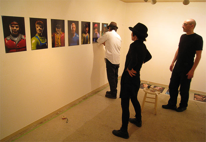 Gendai Heights Den Gallery, Tokyo, Japan - Setting up the exhibition...